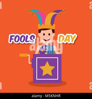 Fools Day greeting card Illustrazione Vettoriale