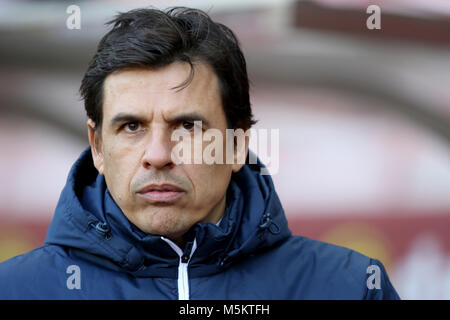 Sunderland manager Chris Coleman durante la gara di Campionato presso lo stadio di luce, Sunderland. Foto Stock