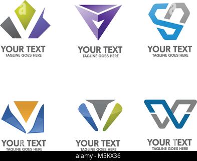Semplice ed elegante e logo in ordine alfabetico i concetti di progettazione lettera v vettore. Illustrazione Vettoriale