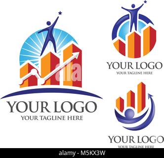 Il successo del logo di marketing Illustrazione Vettoriale