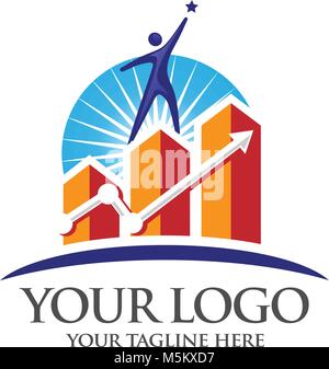 Elegante concetto di successo del marketing vettore logo Illustrazione Vettoriale