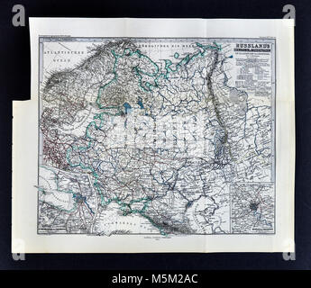 1877 Petermann Mittheilungen mappa - Russia in Europa Foto Stock