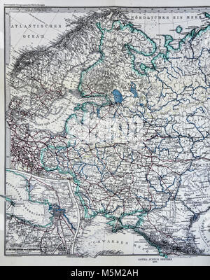 1877 Petermann Mittheilungen mappa - Russia in Europa Foto Stock