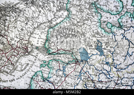 1877 Petermann Mittheilungen mappa - Russia in Europa Foto Stock