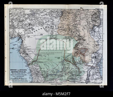 1877 Petermann Mittheilungen mappa dell Africa equatoriale Foto Stock