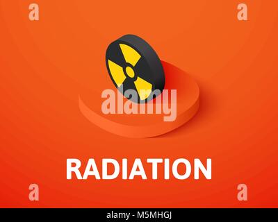 Radiazione icona isometrica, isolata su uno sfondo colorato Illustrazione Vettoriale