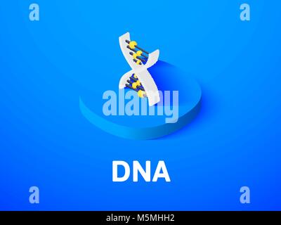 DNA icona isometrica, isolata su uno sfondo colorato Illustrazione Vettoriale