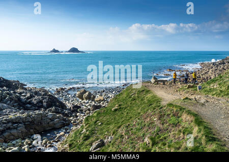 Porth Nanven in Cornovaglia. Foto Stock