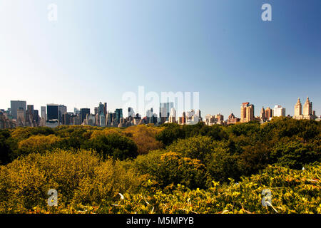 Lo skyline di New York da central park Foto Stock