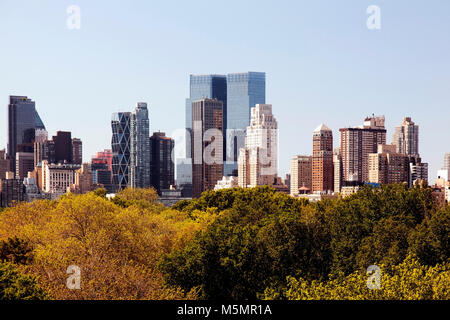 Lo skyline di New York da central park Foto Stock