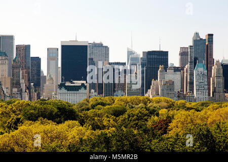 Lo skyline di New York da central park Foto Stock