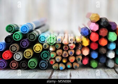 Matite colorate Foto Stock