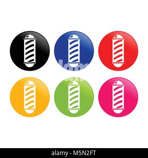 Barbiere Pole icone colorate Vector Graphic Design Illustrazione Vettoriale