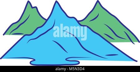 Sagome di colline e montagne naturale Illustrazione Vettoriale