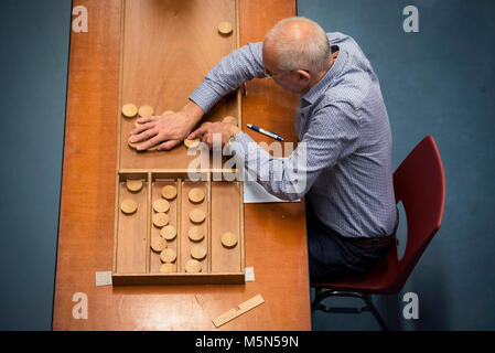 I Paesi Bassi. Barneveld. 15-04-2017. Campionato olandese shuffleboards Foto Stock