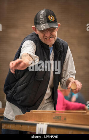 I Paesi Bassi. Barneveld. 15-04-2017. Campionato olandese shuffleboards. Foto Stock