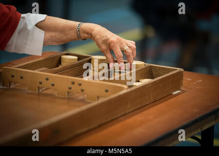 I Paesi Bassi. Barneveld. 15-04-2017. Campionato olandese shuffleboards Foto Stock