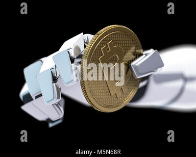 Concetto di un manipolatore robotico braccio meccanico. Il rendering 3D Foto Stock