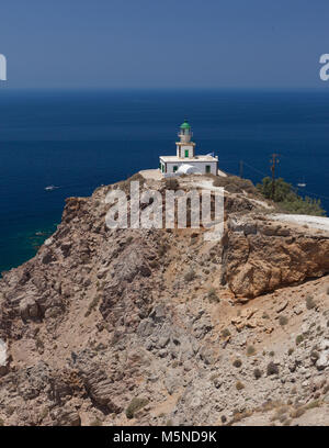 Imponente faro di Akrotiri. Santorini Grecia Foto Stock