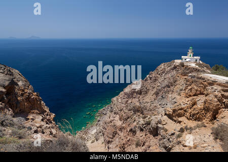 Imponente faro di Akrotiri. Santorini Grecia Foto Stock