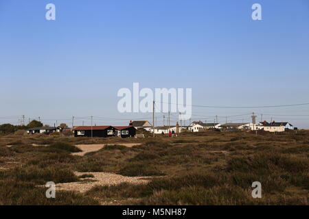 Residenze private a Dungeness, Kent, Inghilterra, Gran Bretagna, Regno Unito, Gran Bretagna, Europa Foto Stock