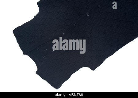 Fatto a mano donna lana nera vest isolati su sfondo bianco Foto Stock