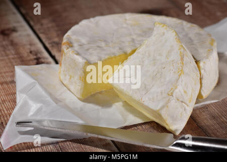 Formaggio di capra fresco con il wrapper Foto Stock