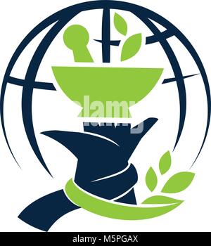 Farmacia Global Care alternativa Illustrazione Vettoriale