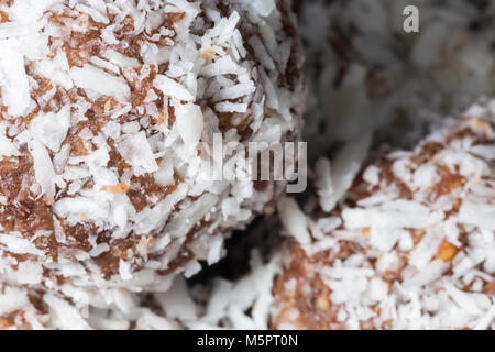 Pasticceria in scaglie di noce di cocco, close-up, immagine di sfondo Foto Stock