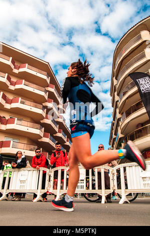 Duathlon, sport, concorrenza, Pineda de Mar, la Catalogna Foto Stock