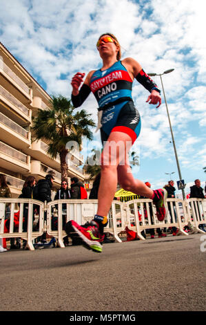 Duathlon, sport, concorrenza, Pineda de Mar, la Catalogna Foto Stock