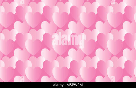 Un vettore di seamless pattern. Cuori rosa sfondo. Foto Stock