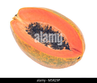 Non ogm papaya messicana isolati su sfondo bianco Foto Stock