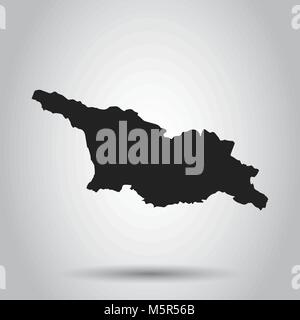 La Georgia mappa vettoriale. Icona nera su sfondo bianco. Illustrazione Vettoriale
