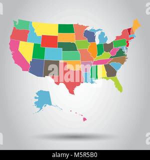 USA icona della mappa. Cartografia di Business concetto Stati Uniti d'America pittogramma. Illustrazione Vettoriale su sfondo bianco. Illustrazione Vettoriale