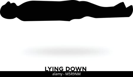 Sdraiato silhouette Illustrazione Vettoriale