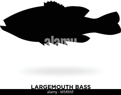 Largemouth bass silhouette Illustrazione Vettoriale