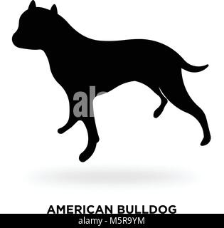 Bulldog americano silhouette Illustrazione Vettoriale