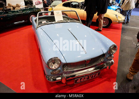 MG Midget 1963 presso il London Classic Car Show 2018 si è tenuta presso l'Excel Exhibition Centre. Londra, Regno Unito. Foto Stock