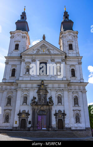 Klatovy, Repubblica ceca - La Chiesa Gesuita dell Immacolata Concezione della Vergine Maria e di San Ignazio di Loyola. Foto Stock