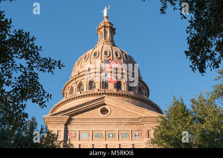 Cupola del Texas Capitol Building di Austin in Texas Foto Stock