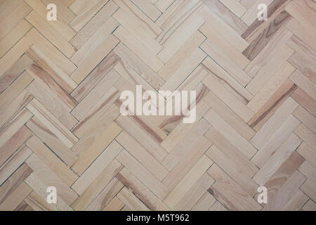 Texture in parquet. Pattern. Vecchio naturale modellato lisca di pesce di luce e buio alternati schede di parquet. Foto Stock