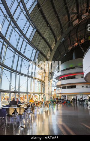 Edificio del Newcastle Glasshouse, vista interna del Glasshouse International Centre for Music nella città di Newcastle upon Tyne, Inghilterra, Regno Unito Foto Stock