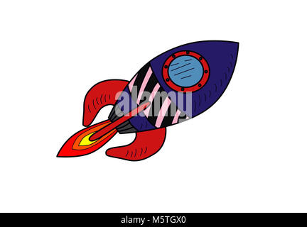 Cartoon carino Rocket illustrazione Foto Stock