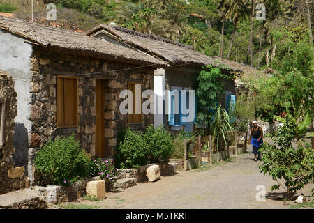 La Rua de Banana, Banana Street, Cidade Velha, isola di Santiago, Capo Verde, Africa Foto Stock