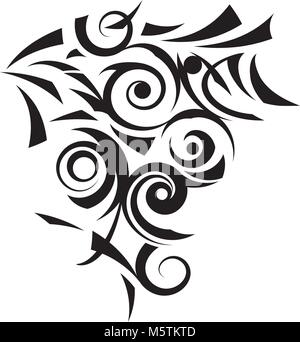 Aztec tattoo stile in natura aggressiva. Illustrazione Vettoriale