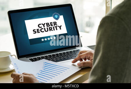 CYBER SECURITY Business, tecnologia,Firewall Antivirus Protezione di Avviso di sicurezza e Cyber Foto Stock