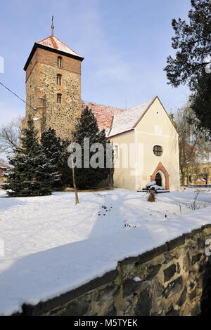 Legnickie Pole, Dolny Slask, dolny slask, Polska, architettura, storico, chiesa, religione, stagione, viaggi, meteo, inverno, Foto Stock