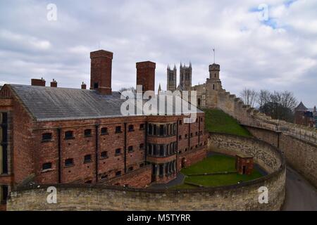 Lincoln Castle carcere Vittoriano Foto Stock