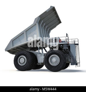 Molto grande dump-corpo carrello su bianco. 3D illustrazione Foto Stock